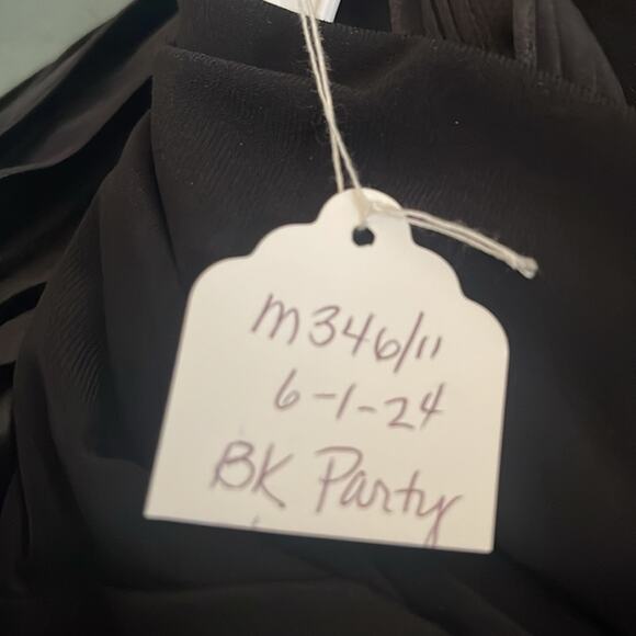 Sue Wong Black Silk Blend Halter Party Event Occasion Midi Dress NWT Size 6 - Picture 9 of 13